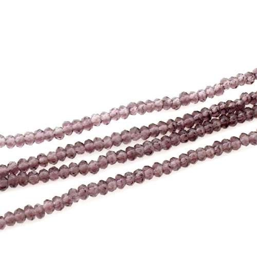 2mm crystal beads purple, pack of 200 — faceted for jewelry making and beadwork