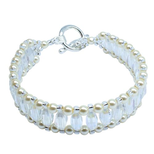Shannon Rice Bracelet Makes 2 crystal white bracelet making kit — DIY set with beads and instructions for creating handmade jewelry