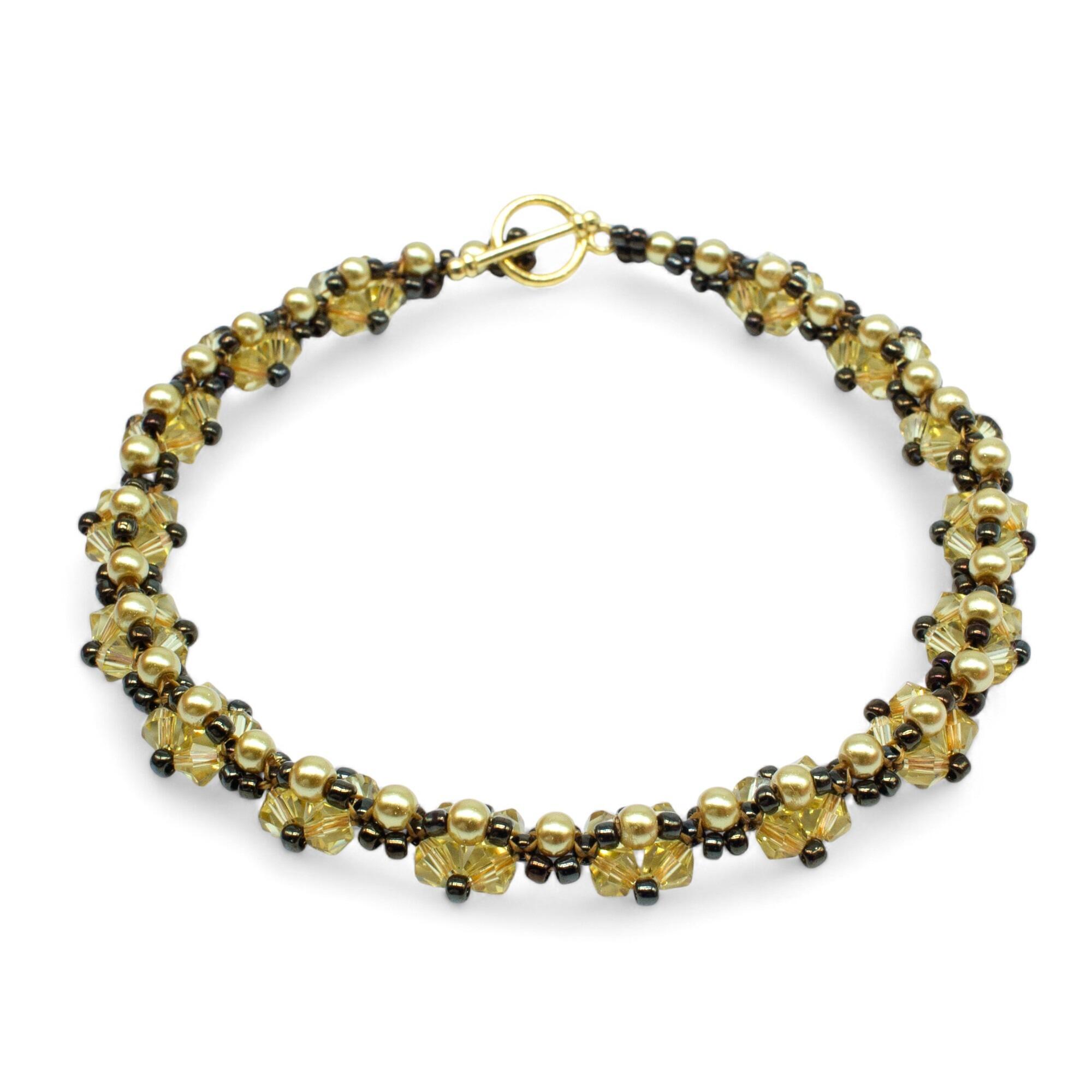 Kassia Diamond Bracelet Makes 2 amber bracelet making kit — DIY set with beads and instructions for creating handmade jewelry