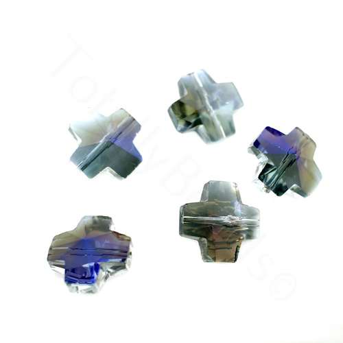 14mm crystal beads clear purple 14x14mm, pack of 8 — faceted for jewelry making and beadwork