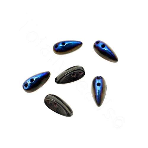 Czech Preciosa Chilli - Metallic Blue Iris 4x11mm 50 pcs