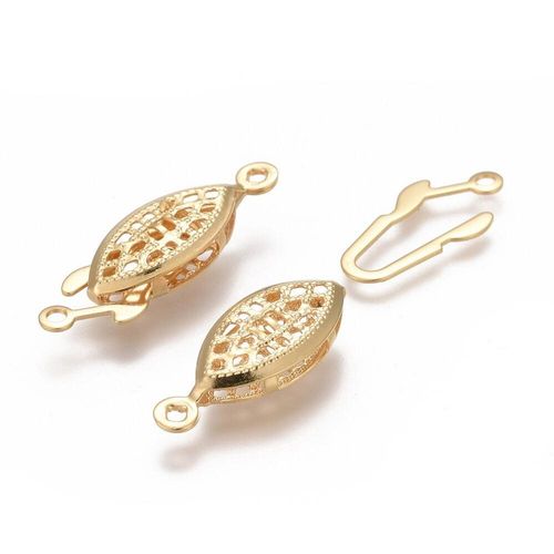 Oval Box Clasp 21mm 2pcs Gold Plate for jewellery making