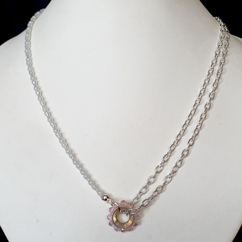 Danielle Peanut Necklaces pearl white necklace making kit — DIY set with beads and instructions for creating handmade jewelry