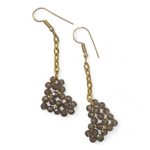 Beaded Crystal Hearts Jewellery hazelnut jewelry making kit — DIY set with beads and instructions for creating handmade jewelry