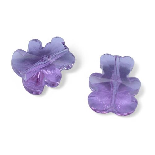 Crystal Teddy 14mm 2pc Lilac 2 Pieces for jewellery making