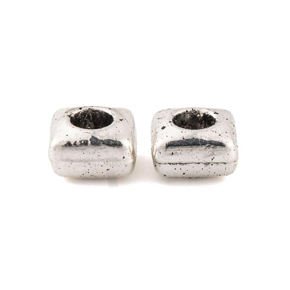 Antique Silver Square Beads 5mm 40pcs AB9709 for jewellery making