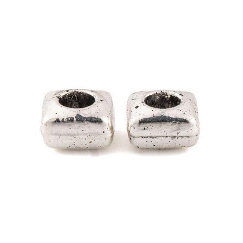 Antique Silver Square Beads 5mm 40pcs AB9709 for jewellery making