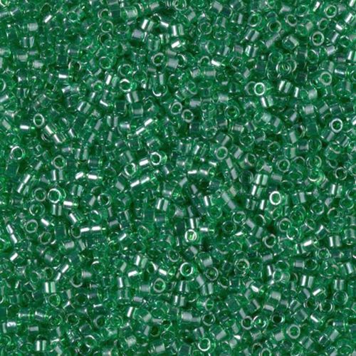 size 11 Miyuki Delica seed beads trans luster green db1889 5g — 5g pack, premium Japanese cylinder beads perfect for bead weaving, embroi…