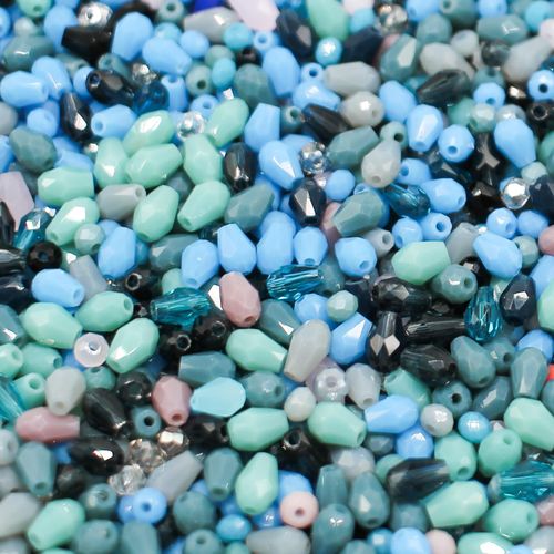 Crystal Mini Drops & Rondelles Mix 90pcs 3x5mm for jewellery making