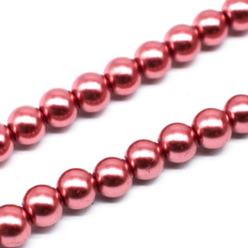 Glass Pearl Round Beads 8mm Dark Watermelon for jewellery making