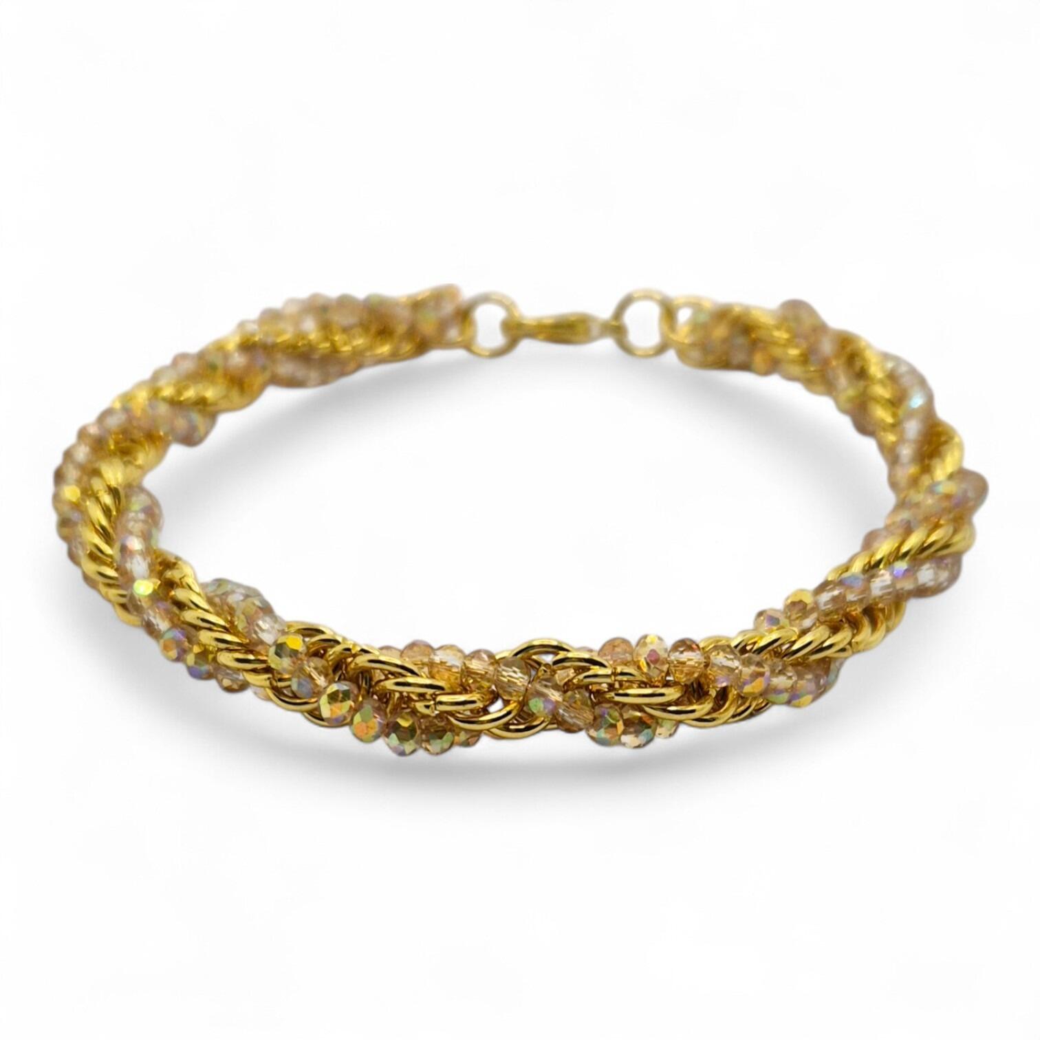 Venora Spiral Crystal Bracelet topaz bracelet making kit — DIY set with beads and instructions for creating handmade jewelry