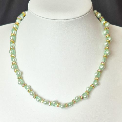 Delores Sparkle Pearl Necklace Bracelet sea glass bracelet making kit — DIY set with beads and instructions for creating handmade jewelry