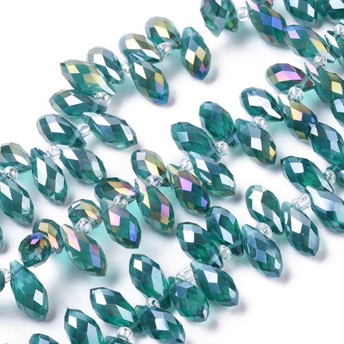 12mm crystal beads teal ab, pack of 90 — AB finish, faceted for jewelry making and beadwork