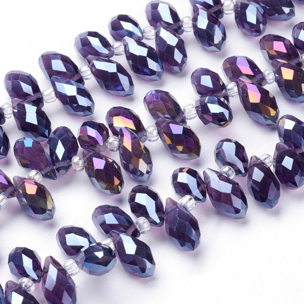 12mm crystal beads purple ab, pack of 90 — AB finish, faceted for jewelry making and beadwork