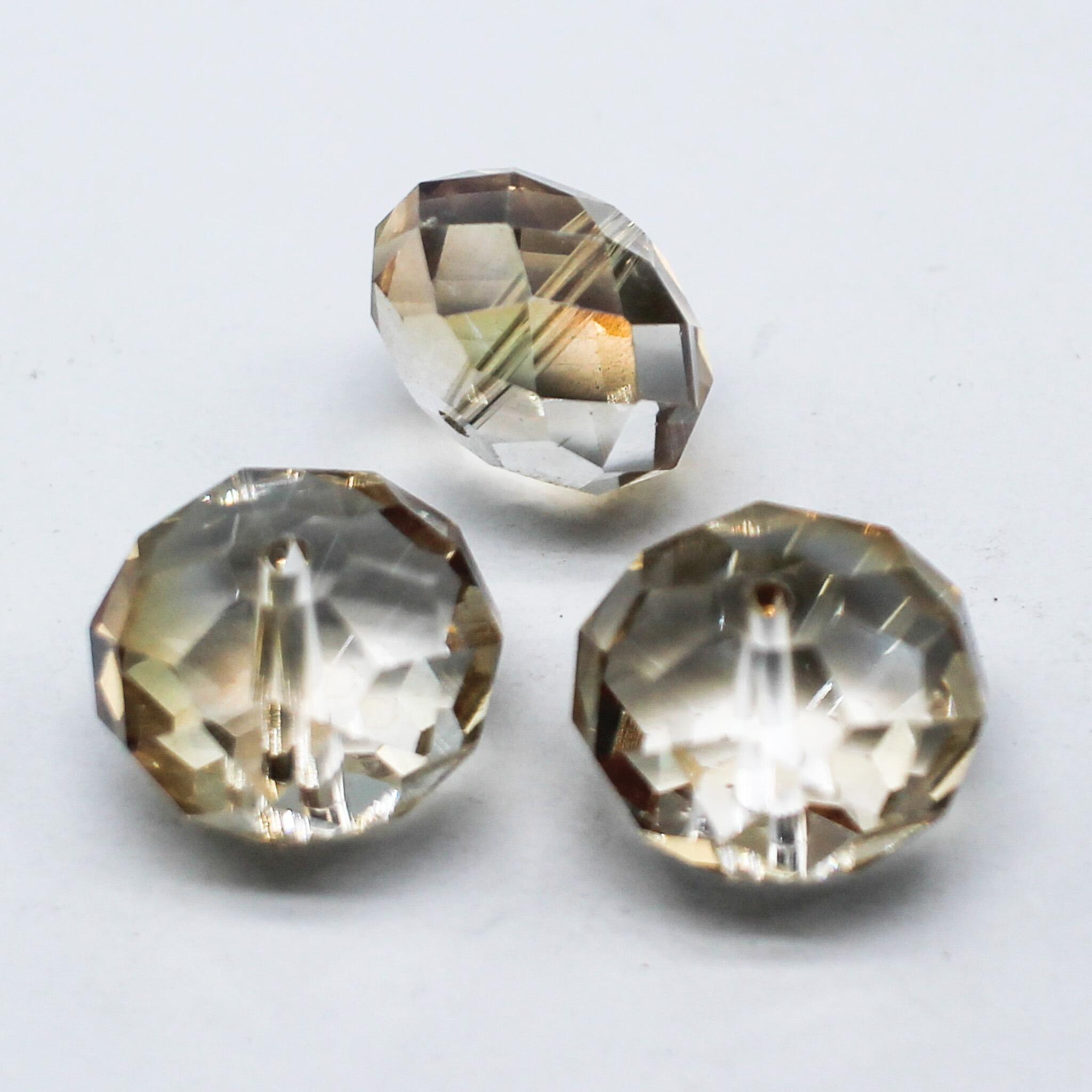 17mm crystal beads champagne ab 1pc — AB finish, faceted for jewelry making and beadwork
