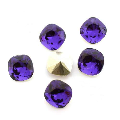 10mm resin Rivoli stone purple velvet 1pc — faceted round crystal-style cabochon ideal for jewelry making, settings, and crafts