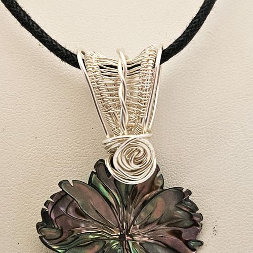 Bail Wire Pack for Shell Pendant Makes 2 silver jewelry making kit — DIY set with beads and instructions for creating handmade jewelry