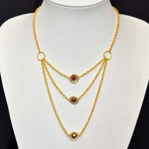 Tamara Crystal Link Necklace bronze necklace making kit — DIY set with beads and instructions for creating handmade jewelry