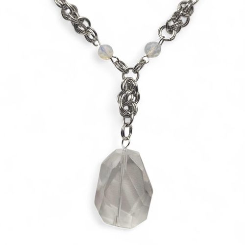 Volcano Chainmaille Necklace crystal necklace making kit — DIY set with beads and instructions for creating handmade jewelry