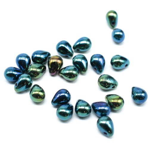 5x7mm Czech glass tear drop beads — pack of 10, high-quality two-hole beads ideal for jewelry making, bead weaving, and crafts