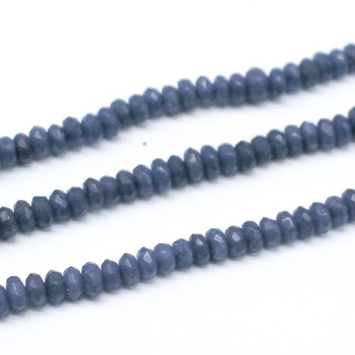 Agate Faceted Rondelle Beads 4x2mm Navy Blue 15" String for jewellery making