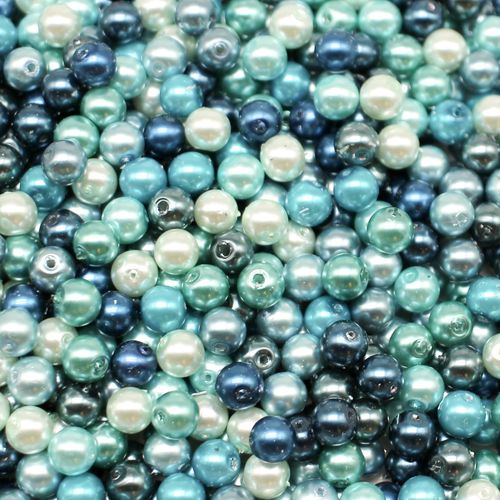 Glass Pearl Round Beads 6mm Ocean Mix 120pcs for jewellery making