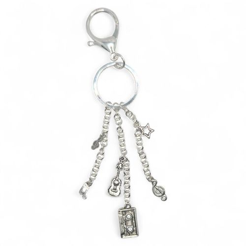 Colourful Bag Charm silver 1pc jewelry making kit — DIY set with beads and instructions for creating handmade jewelry