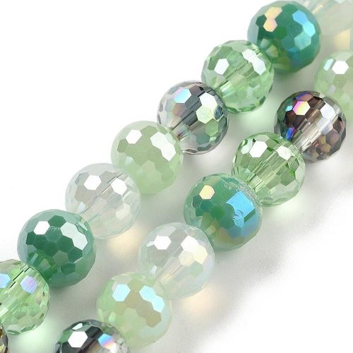 Crystal 96 Facet Round Beads 8mm Green Mix for jewellery making