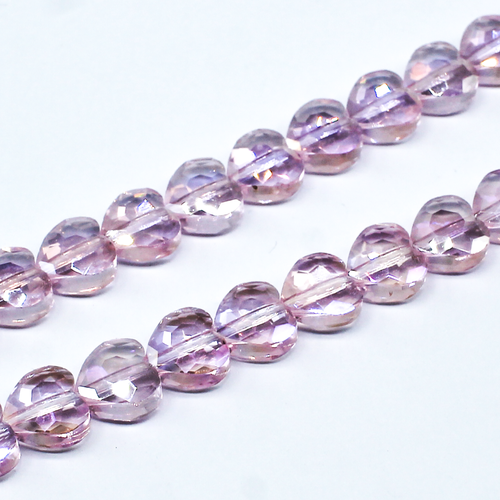 8mm crystal beads pink ab, pack of 50 — AB finish, faceted for jewelry making and beadwork