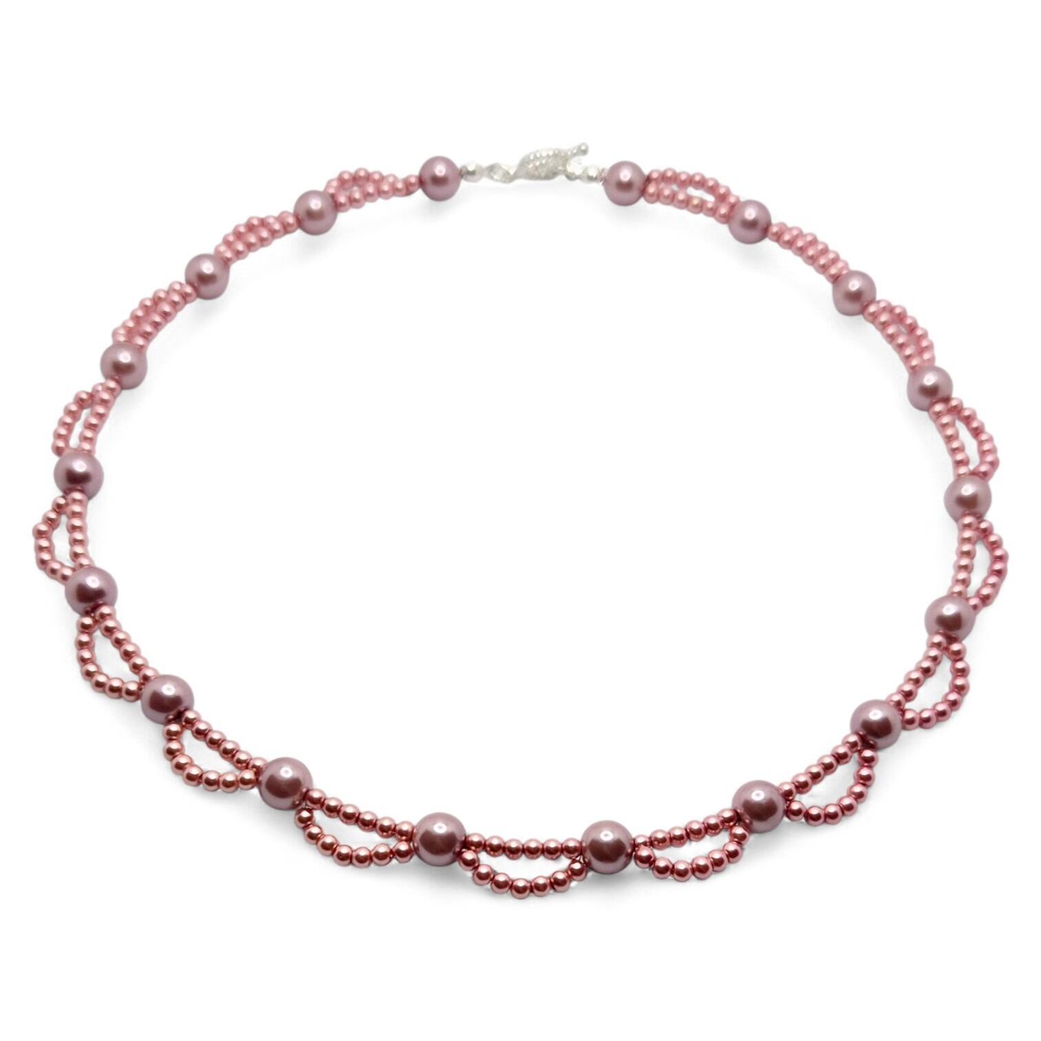 Dolores Pearl Necklace rosewood necklace making kit — DIY set with beads and instructions for creating handmade jewelry