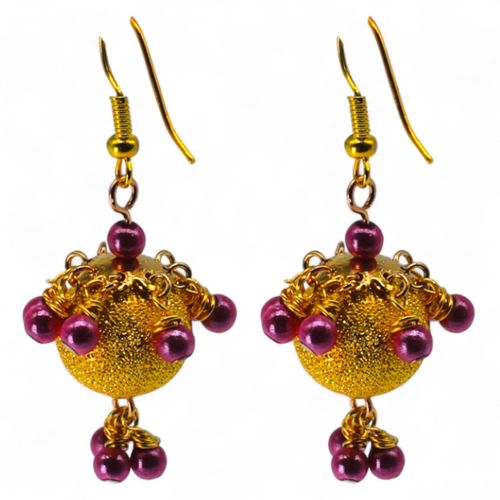 Stardust Earrings Gold & Pink earring making kit — DIY set with beads and instructions for creating handmade jewelry