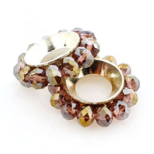 Crystal Round Spacer Beads - 2 pcs 18mm - Amethyst AB
