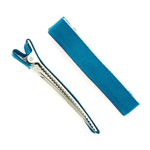 Hair Grip Fabric Covered - Teal 1pc