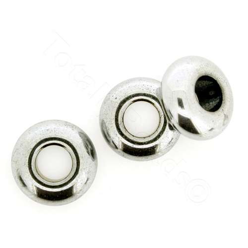 14x6mm hematite beads — for jewelry making, crafting, and beadwork projects