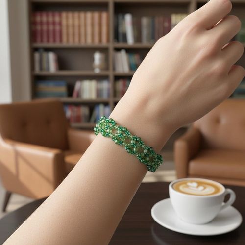 Crystal Daisy Flower Bracelets Green 3x4mm for jewellery making