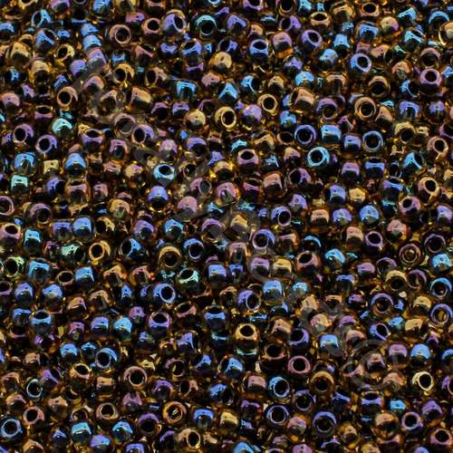 Toho Size 11 Seed Beads 10g - Inside Rainbow Jonquil Jet