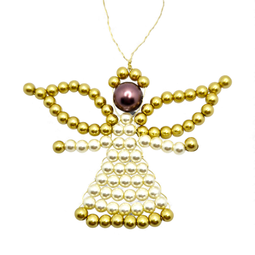 Beaded Angel Decorations Gold 3mm for jewellery making