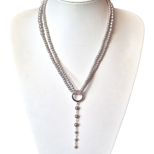 Gabby Pearl Necklace Silver Sage for jewellery making