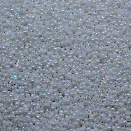 Seed Beads Opaque Rainbow White Size 11 100g 2mm for jewellery making