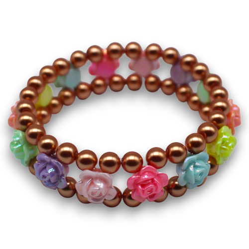Elastic Rose Bracelet (2) Tangerine for jewellery making