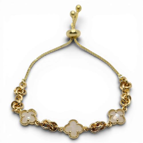 Clover Slider Bracelet White Haze for jewellery making
