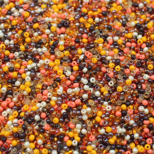 FGB Seed Bead Mix Size 12 50g Chocolate Orange 6mm for jewellery making
