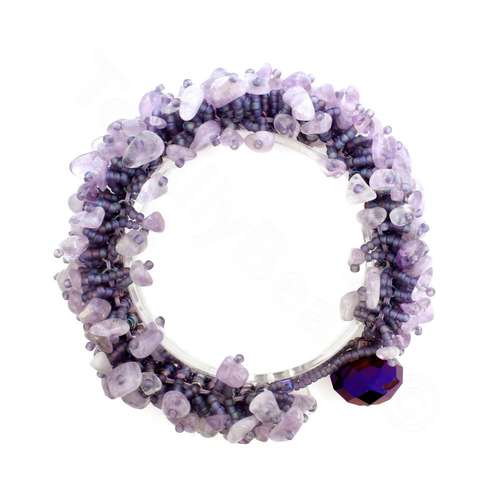 Hedgehog Bracelet Pack light amethyst bracelet making kit — DIY set with beads and instructions for creating handmade jewelry