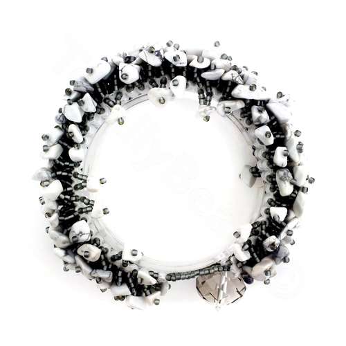 Hedgehog Bracelet Pack white howlite bracelet making kit — DIY set with beads and instructions for creating handmade jewelry