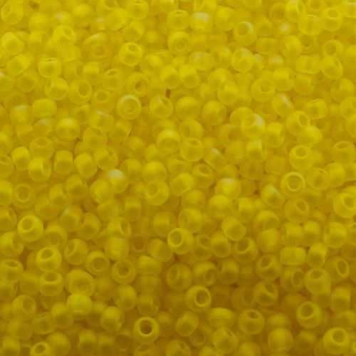 Toho Size 11 Seed Beads 10g Trans Rainbow Frost Lemon 6mm for jewellery making