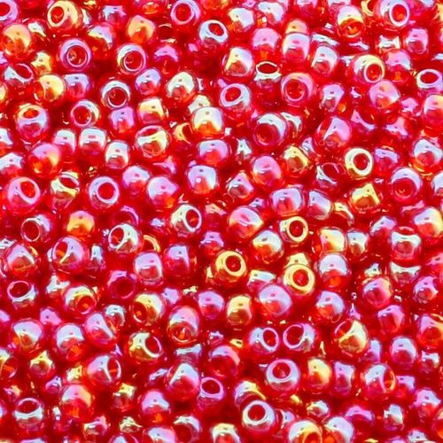 Toho Size 11 Seed Beads 10g Trans Rainbow Siam Ruby 6mm for jewellery making