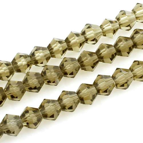 5mm crystal bicone beads champagne grey — faceted for jewelry making and beadwork
