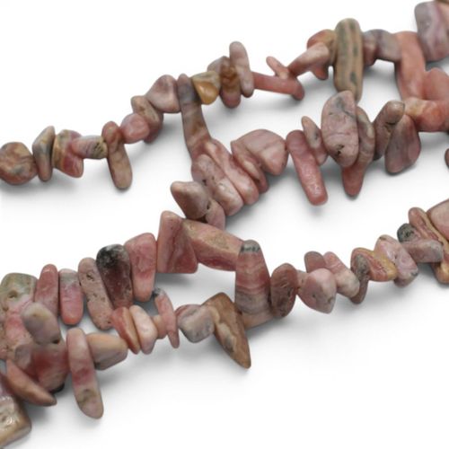 Gemstone Chips Pink Zebra 16" String 10mm for jewellery making