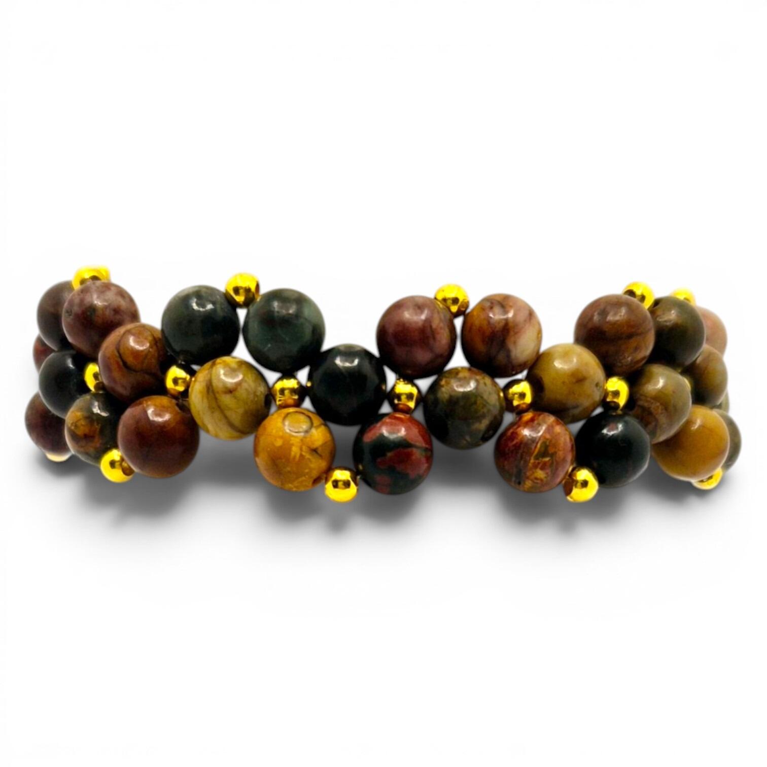 Elody Gemstone Bracelet Picasso Japser for jewellery making