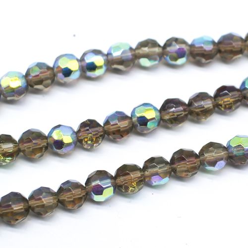 Crystal Round 6mm Smoke Rainbow 72pcs for jewellery making